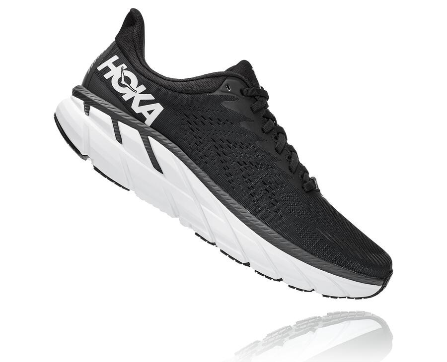 Hoka One One Koşu Ayakkabısı Erkek Siyah/Beyaz - Clifton 7 - LN2460315